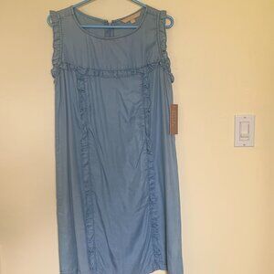 Hope & Harlow NWT Dress. Size 12. Chambray Flutter Detail Knee-Length